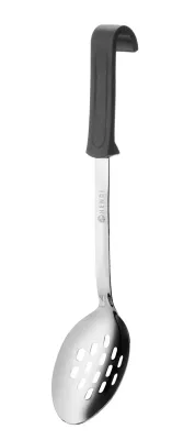 Schaumlöffel aus Edelstahl mit schwarzem Griff – 345x75mm