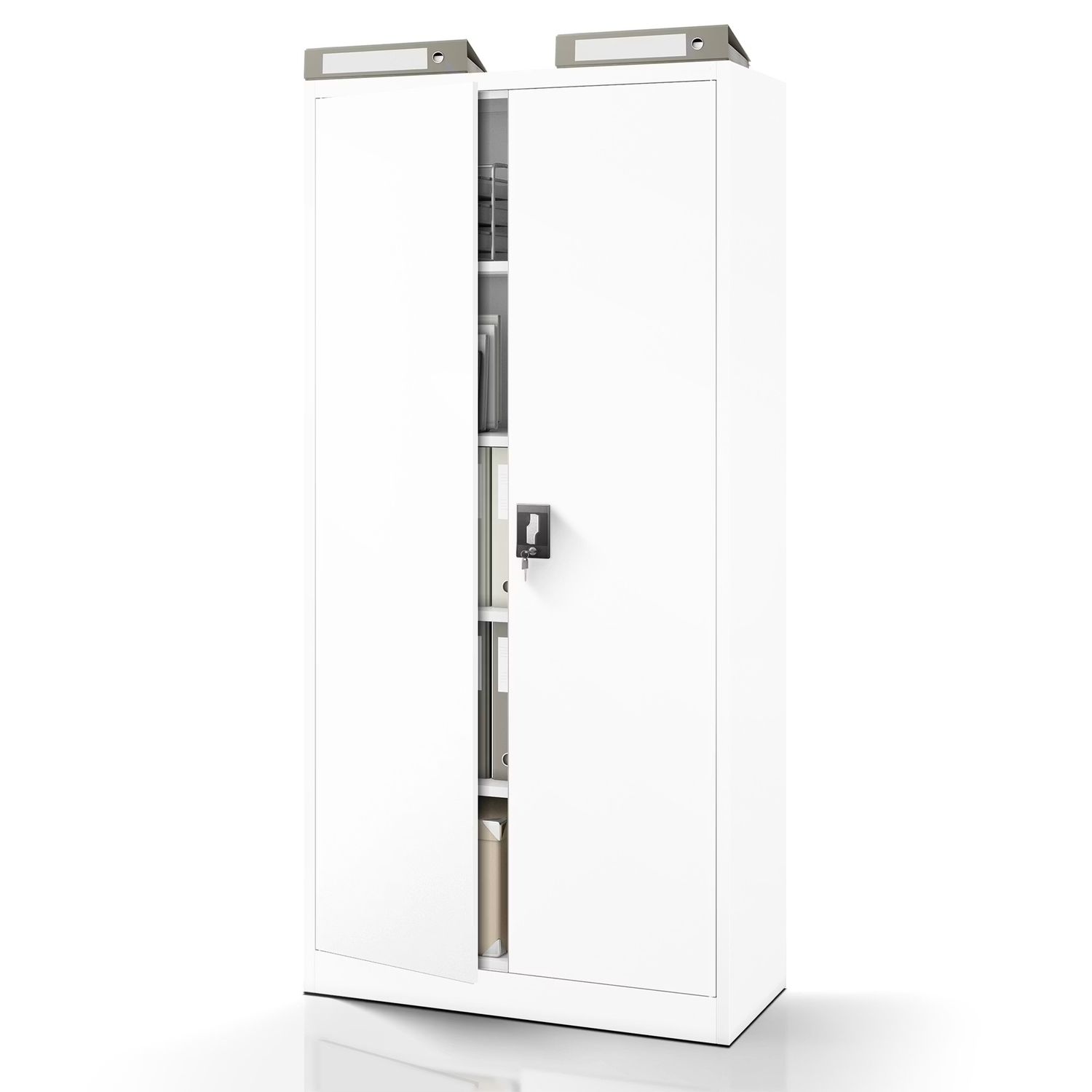 Abschließbarer Aktenschrank für Büro JAN | 900 x 1850 x 400 mm | Verschiedene Farben