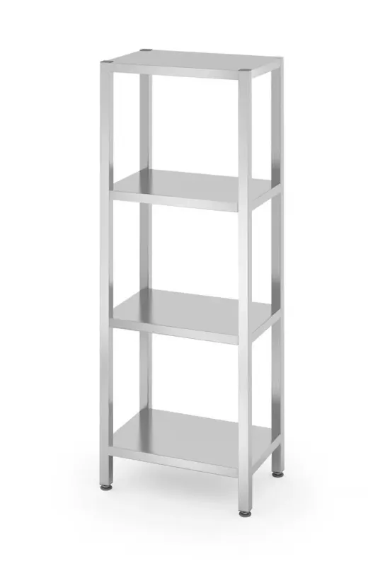 Edelstahl Lagerregal verschraubt – 4 Böden