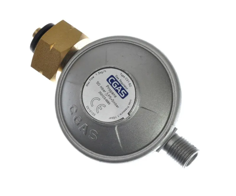 Druckregler 50 mbar für Gasgrills und Hockerkocher Druckregler 50 mbar für Gasgrills und Hockerkocher