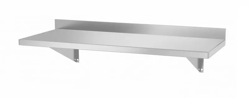 Wandregal aus Edelstahl mit festen Halterungen