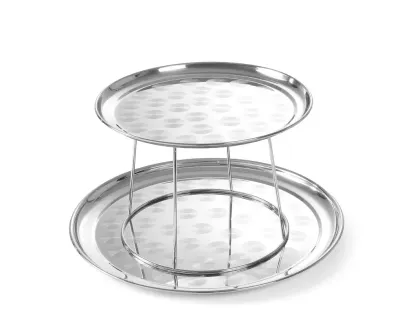 Meeresfrüchte-Präsenter aus Edelstahl mit abnehmbarem Ständer Meeresfrüchte-Präsenter aus Edelstahl mit abnehmbarem Ständer