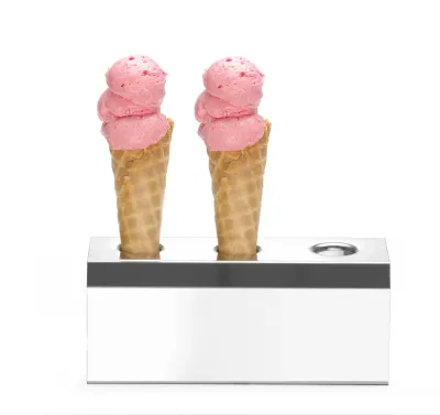 Edelstahl Eiswaffelständer | Für 3 Waffeln