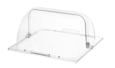 Die Rolltop-Haube GN 2/3 aus transparentem Polykarbonat Die Rolltop-Haube GN 2/3 aus transparentem Polykarbonat