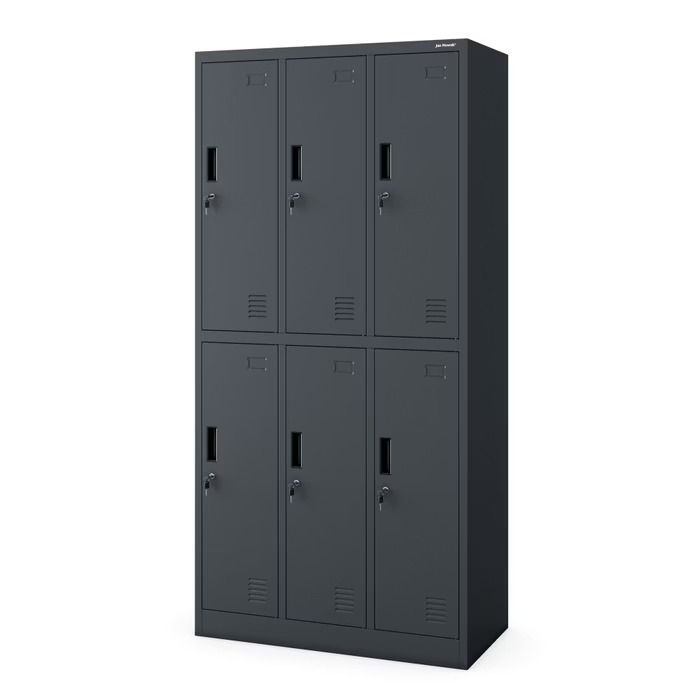Spind Kleiderspind mit 6 Abteilen Schließfachschrank IGOR | 900 x 1850 x 450 mm, Farben: Anthrazit