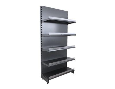 Verkaufsregal mit 5 Fachböden in Anthrazit für den Supermarkt