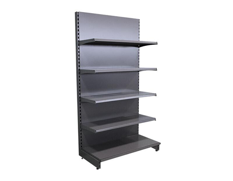 Wandregal 47+37 cm Ladenregal Metall 210 × 100 × 47 cm – Wandregal-Komplettset mit 5 Fachböden Tegometall kompatibel