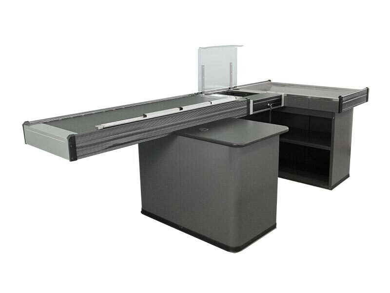 Supermarktkasse 2,9 m – breite Warenwanne – Linksband Supermarktkasse 2,9 m – breite Warenwanne – Linksband