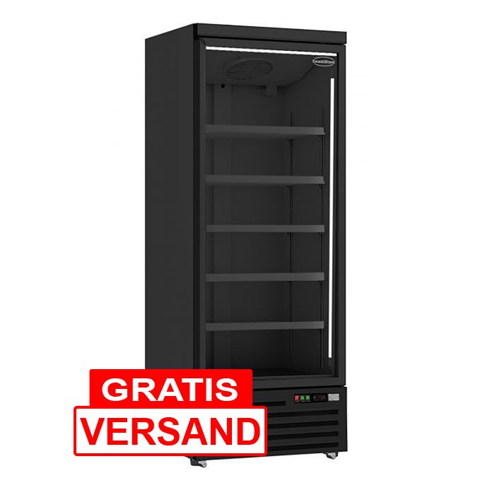 Glastürkühlschrank mit 1 Tür & 600 Liter | Schwarz
