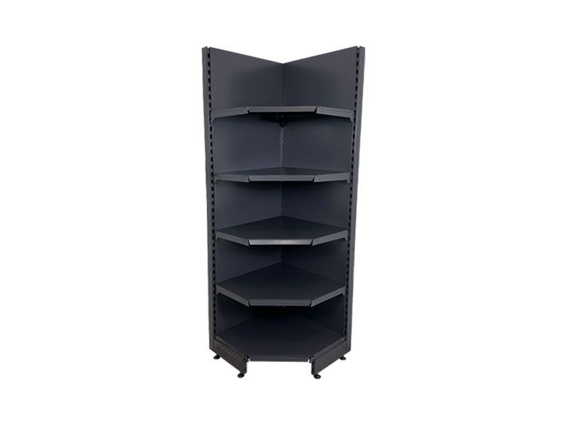 Eckwandregal Konfigurator, Fachböden: 5x 37 cm Fachböden, Zubehör: Kein Zubehör, Endständer: 2x Endständer (Grundregal)