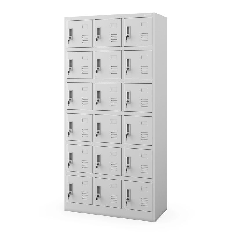Spind Schließfachschrank mit 18 Fächern KAROL | 900 x 1850 x 400 mm Spind Schließfachschrank mit 18 Fächern KAROL | 900 x 1850 x 400 mm