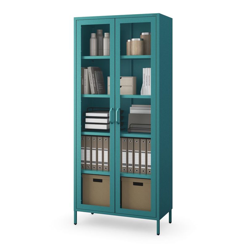 Glasvitrine ANGELO | 80 × 45 × 185 cm | Verschiedene Farben Glasvitrine ANGELO | 80 × 45 × 185 cm | Verschiedene Farben