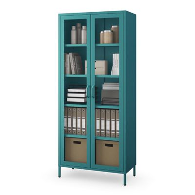 Glasvitrine ANGELO | 80 × 45 × 185 cm | Verschiedene Farben