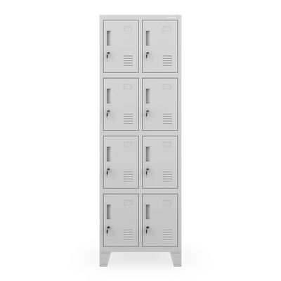 Doppelter grauer sozialer BHP-Schließfachschrank | ROBERT 2 Plus | 559 × 1720 × 450 mm