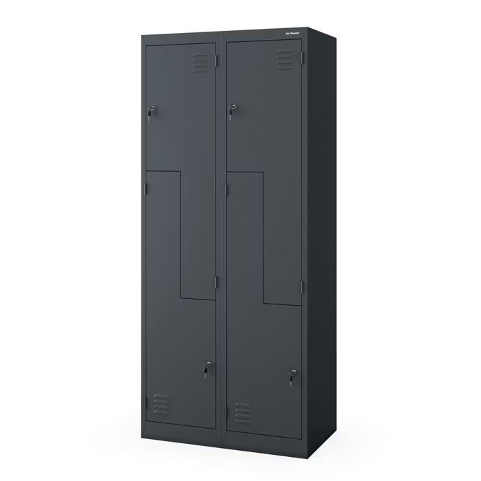 Kleiderspind Schließfachschrank 4 Fächer JULIA | 800 x 1850 x 450 mm | verschiedene Farben, Farben: Anthrazit