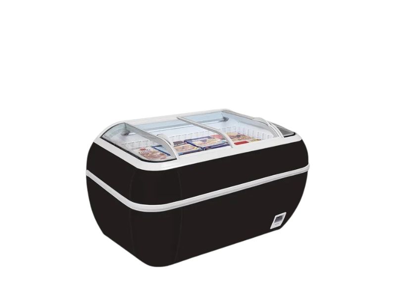 Supermarkt Kombi-Gefriertruhe in Schwarz | 425 Liter | 1470 × 812 × 915 mm