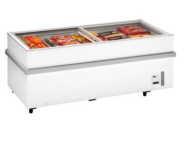 Supermarkt-Gefriertruhe ZWEIKOPF-BF in Schwarz | 839 Liter | 2050 × 960 × 780 mm