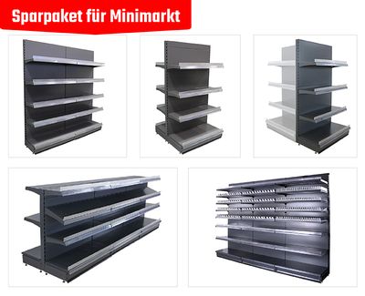 Kiosk-Sparpaket Shelving  | Theke, Tabakregal, Gondel & Wandregal-System