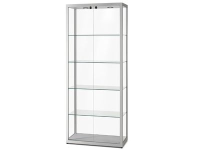 Glasvitrine MPC 800 | Professionelle Präsentation & LED-Licht | Silber & Schwarz
