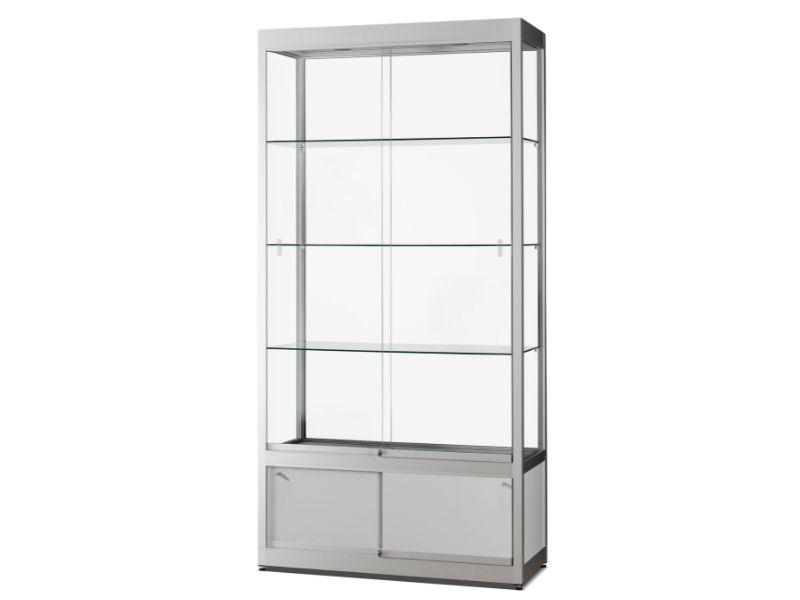 Verkaufsvitrine GPC 1000 | 1000x400x2000 mm | LED-Beleuchtung & rollengelagert