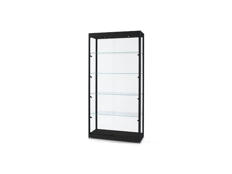 LED Glasvitrine SIDE LIGHT | 1000x400x1972 mm, Farben: Schwarz
