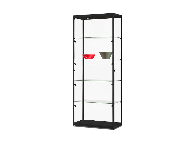 LED Glasvitrine SIDE LIGHT | 800 x 400 x 2000 mm, Farben: Schwarz