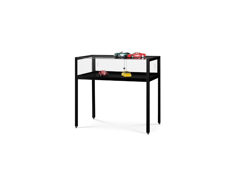 TAV Tischvitrine | Glastheke mit Diebstahlschutz, Farben: Schwarz, Breite: 1,00 Meter