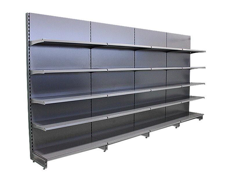 Wandregal Ladeneinrichtung 5 Meter Komplett-Set | 37 cm Tiefe | Tegometall-kompatibel (4x 125 cm)