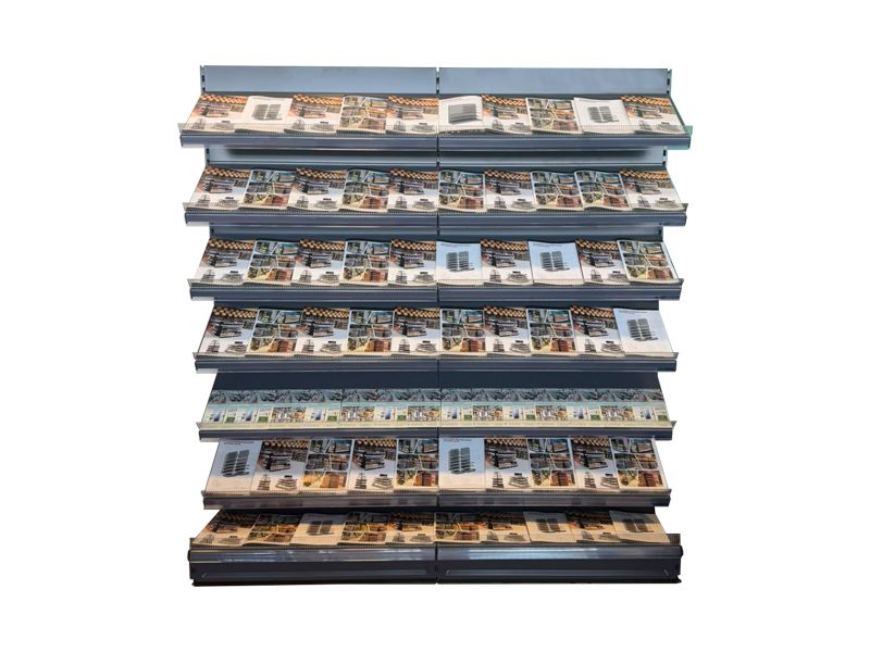 Zeitungsregal / Zeitschriftenregal – 2 Elemente Zeitschriftenregal und Zeitungsregal für Kiosk und Lotterie
