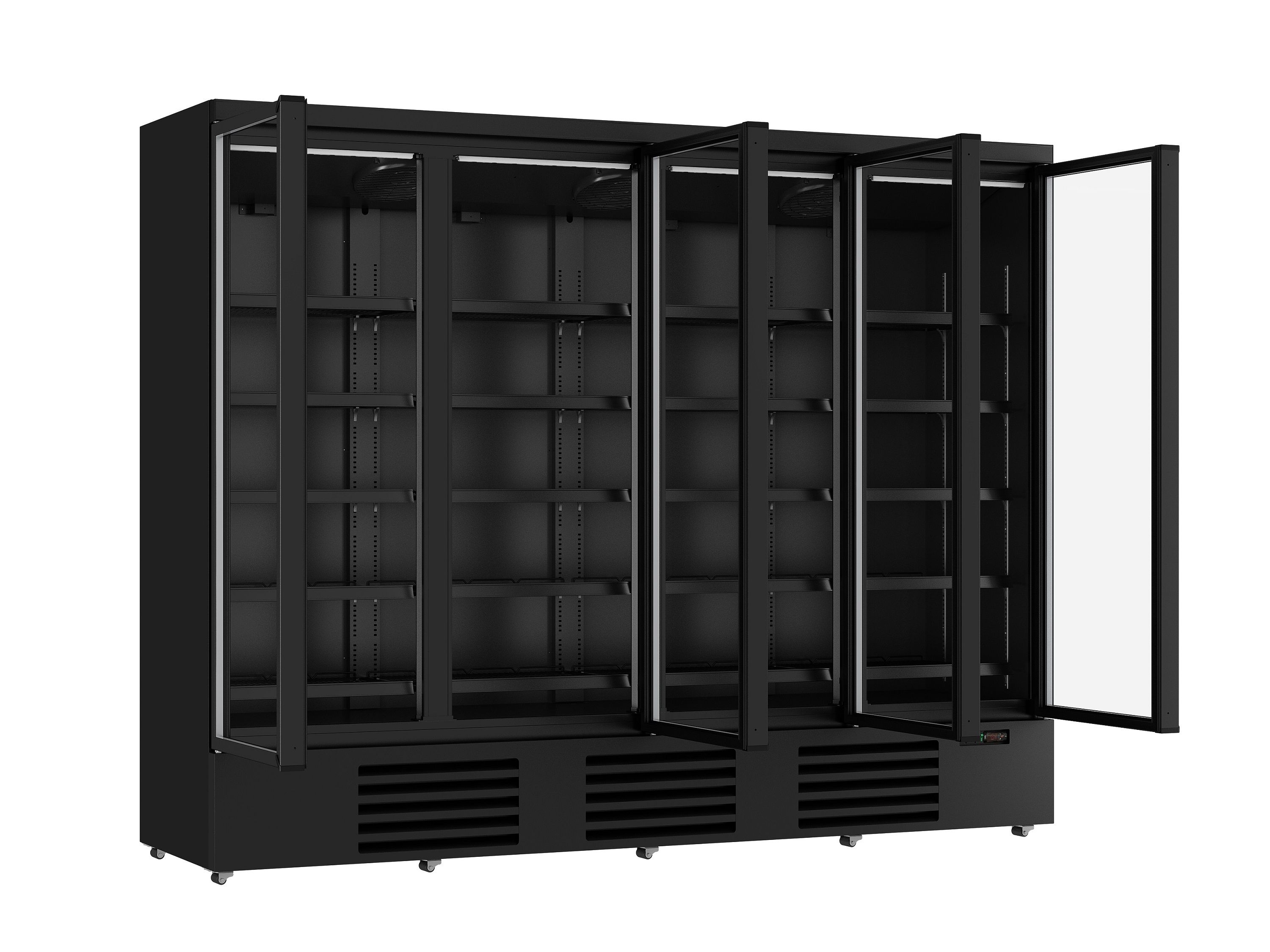 Getränkekühlschrank 4 Türen – 2025 Liter, Schwarz