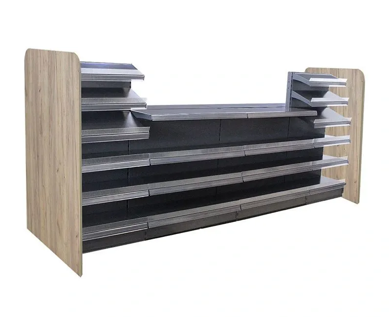 Kiosktheke mit Verkaufsfläche | Holzseitenwand Eichebraun