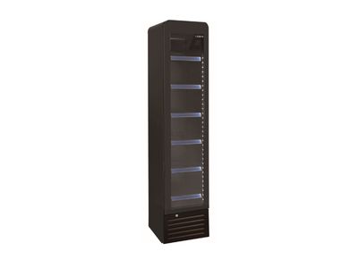 Getränkekühlschrank DK 134 PRO ROUND schwarz, schmal mit Glastür | Saro Getränkekühlschrank DK 134 PRO ROUND schwarz, schmal mit Glastür | Saro