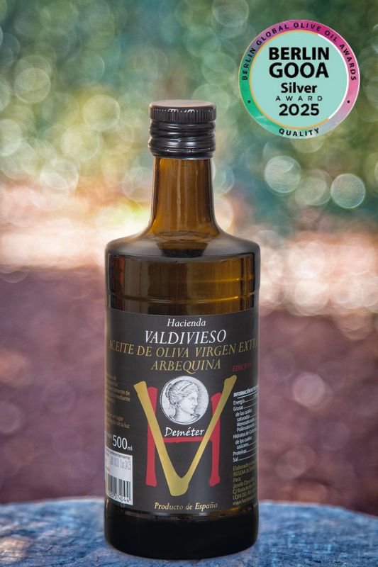 AOVE Arbequina Cosecha Temprana. Edición Limitada. Botella de cristal 500 ml.