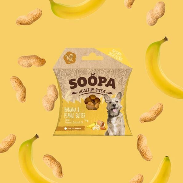 SOOPA Hundeleckerlis mit Bananen- und Erdnussbutter 50g