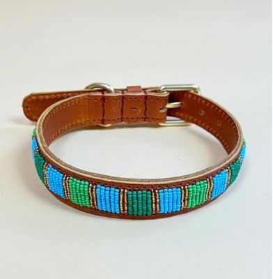 Plakkies Leder-Perlen-Halsband "Baobab"