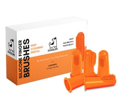 Dogslife Silikon Finger Zahnbürste Pack a 5Stk