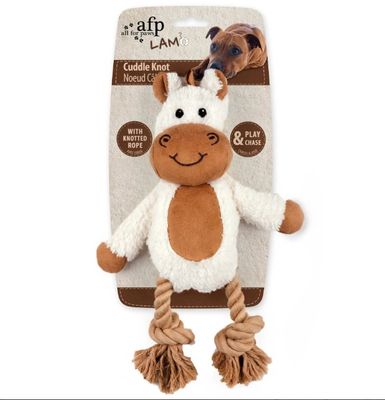 Lambswool-Cuddle Hundespielzeug mit Seil weiß
