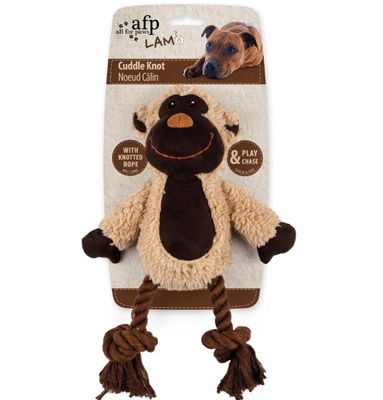 Lambswool-Cuddle Hundespielzeug mit Seil braun