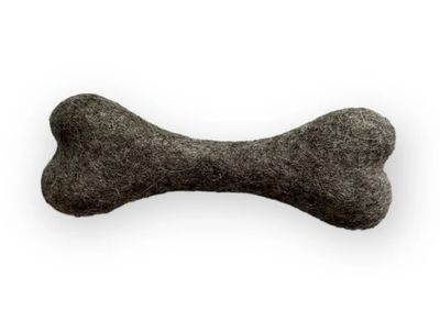 Knochen Hundespielzeug aus 100% Wollfilz dunkelbraun