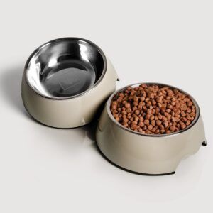 Futternapf Melamin & Edelstahl "taupe"