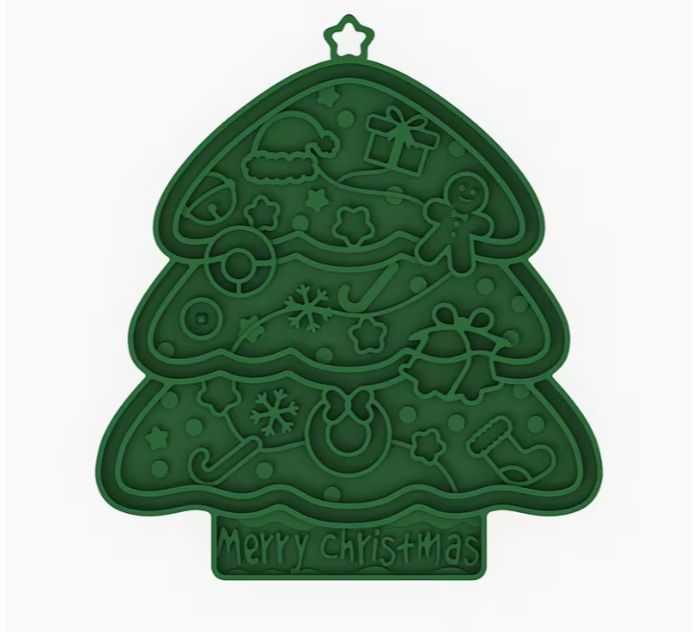 Schleckmatte für Weihnachten mit Saugnäpfen grün