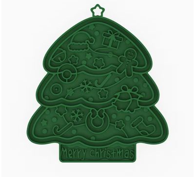 Schleckmatte für Weihnachten mit Saugnäpfen grün