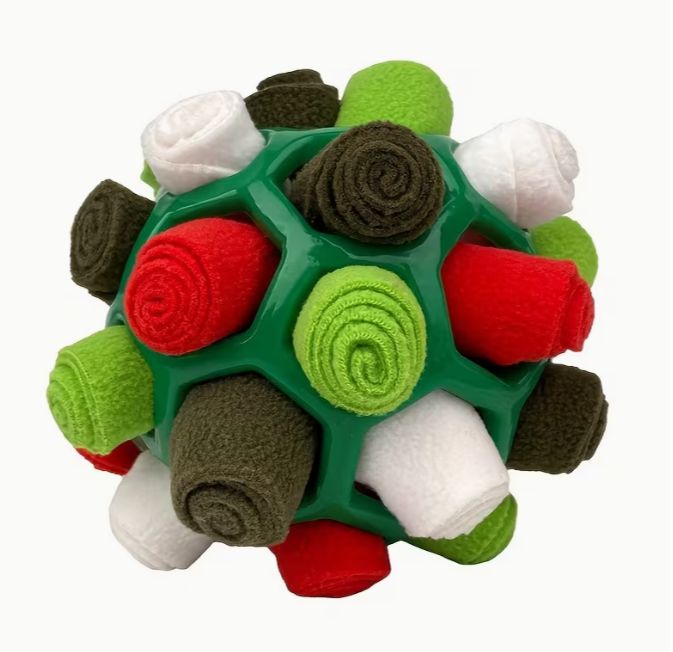 ​Schnüffelball iweich mit Fleecestreifen xmas grün