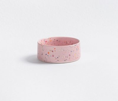 Hundenapf Keramik gebrannte Glasur pink