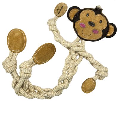 Hundespielzeug Seilaffe aus Leder