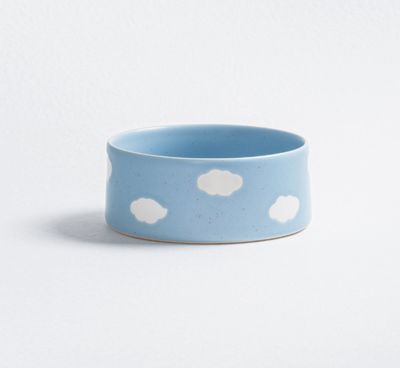 Hundenapf Keramik gebrannte Glasur wolken blau Hundenapf Keramik gebrannte Glasur wolken blau