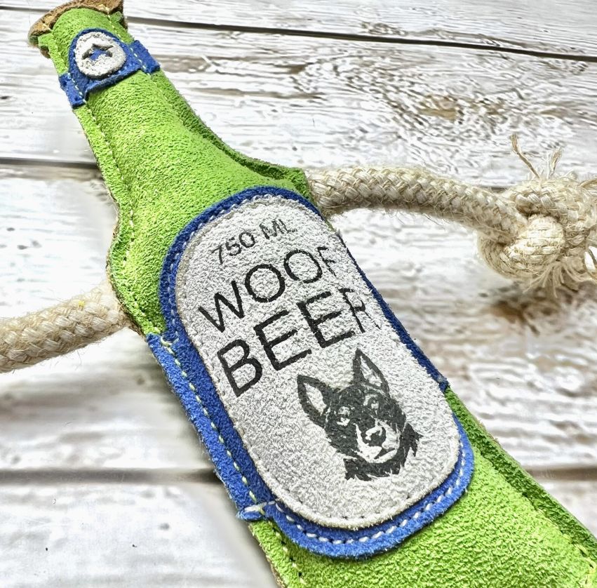Hundespielzeug Woof Beer Leder Hundespielzeug Woof Beer Leder
