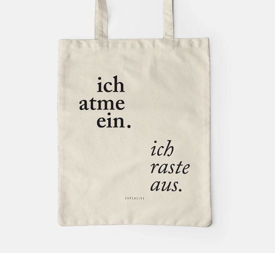 typealive Baumwolltasche "ich atme ein"