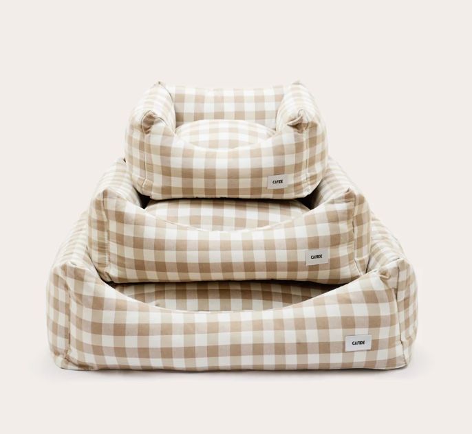 Hundebett Vichy "Snozy" taupe