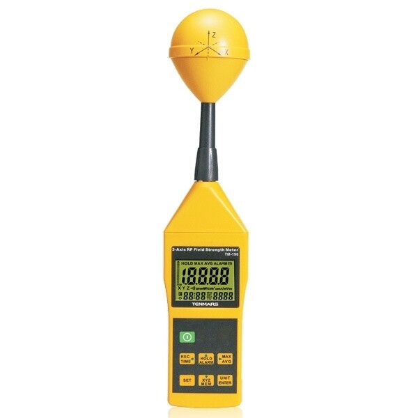 RF Field Strength Meter - 3-Axis - 5G capable (Frequency range 10MHz ~ 8GHz, Electrosmog RF Field Microwave EMF Meter)